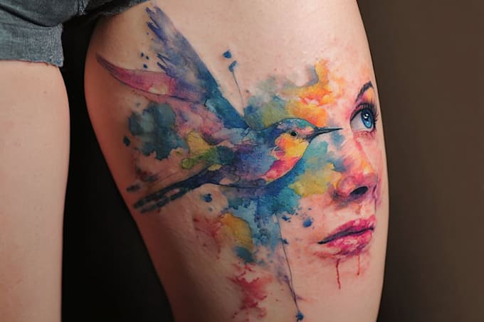 watercolor tattoo design with unique artistic expression