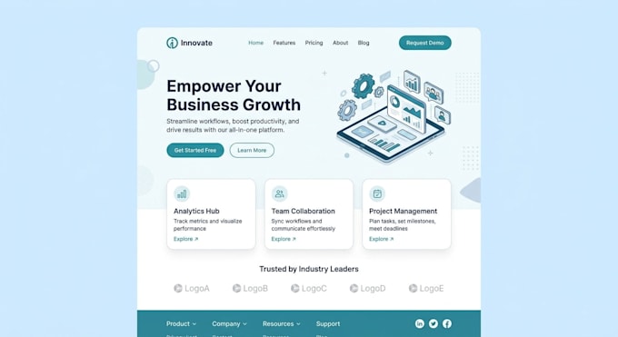 design clean and user friendly UI UX for website