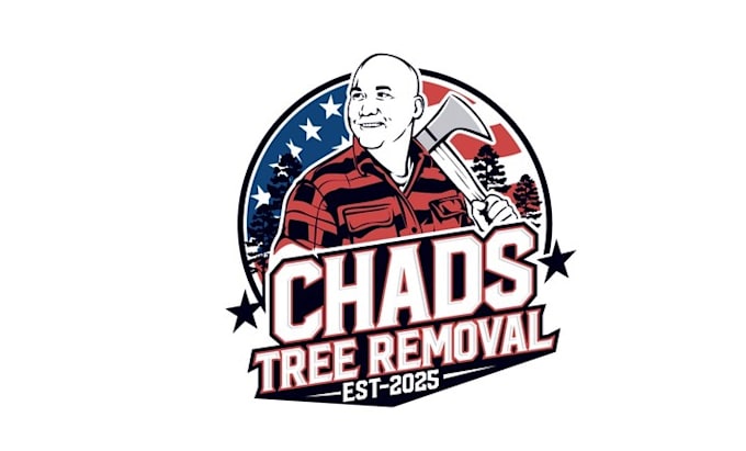 design all american amazing logo for chads tree removal
