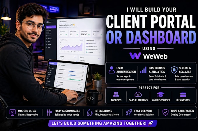 build a client portal or dashboard using weweb