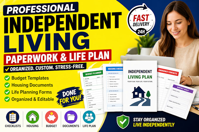 create professional independent living paperwork, life planning, budget document