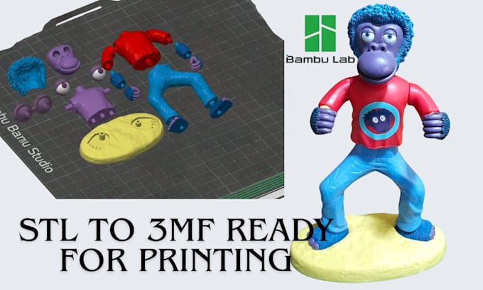 add color split 3d models convert stl to 3mf multipart 3d printing bambu lab