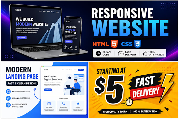 design a modern responsive landing page using HTML CSS
