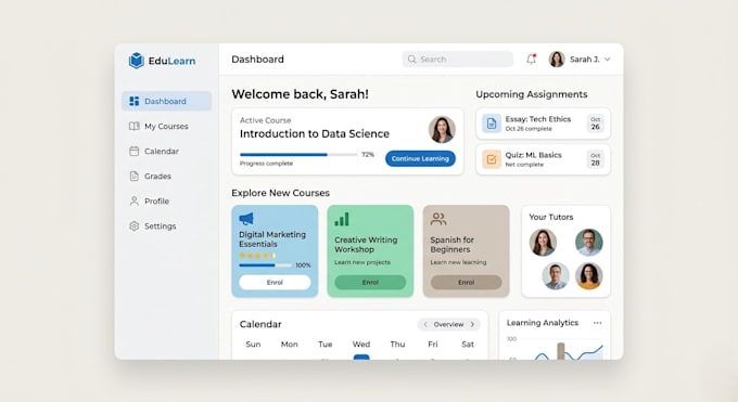 create UI UX for education platforms