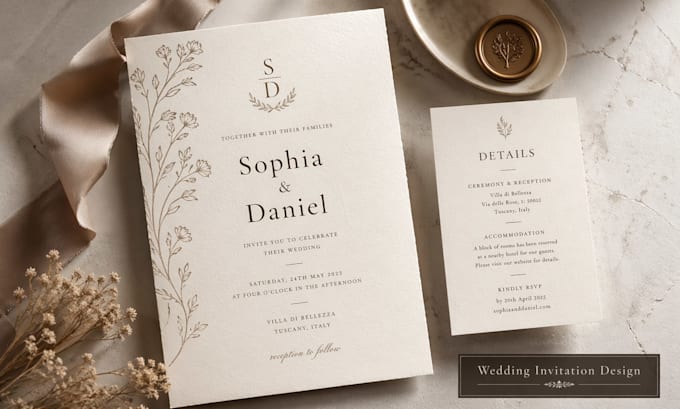 design an elegant wedding or event invitation