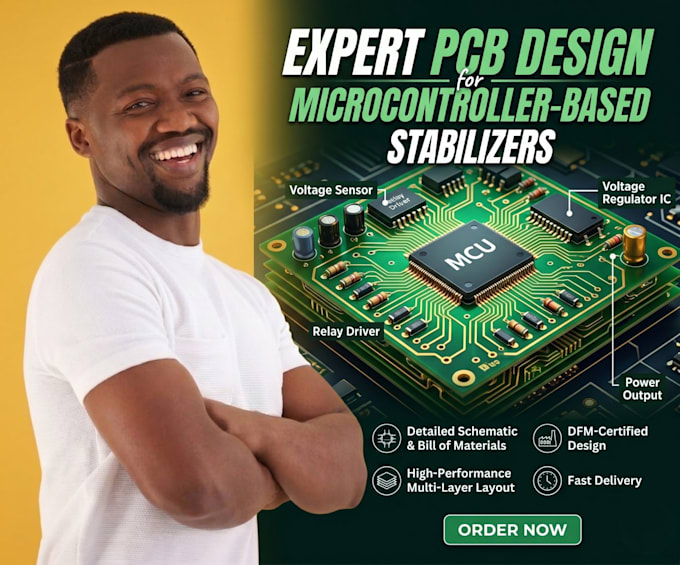 design a professional pcb and circuit for your voltage stabilizer