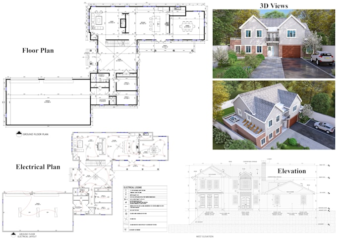 do exterior detail, city detail, working drawing, house elevation, masterplan,3d
