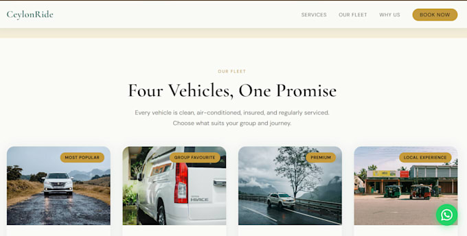 create a mobile friendly HTML website with whatsapp booking form and SEO