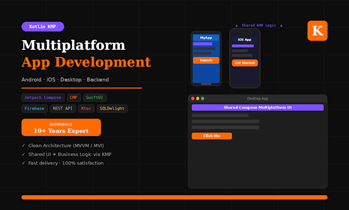 build a kotlin compose multiplatform app for android, ios and desktop