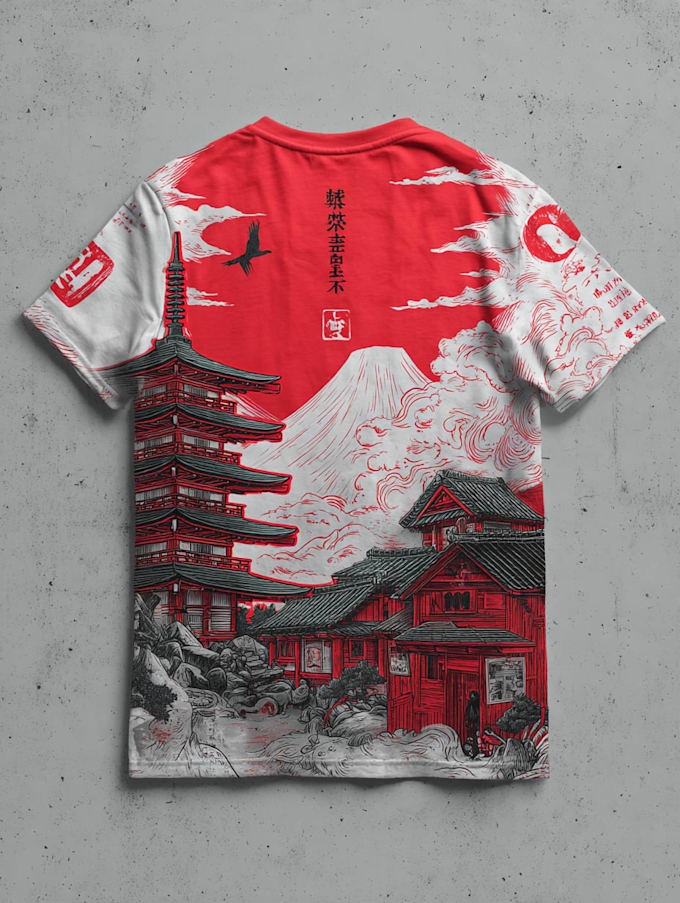create a japanese t shirt illustration