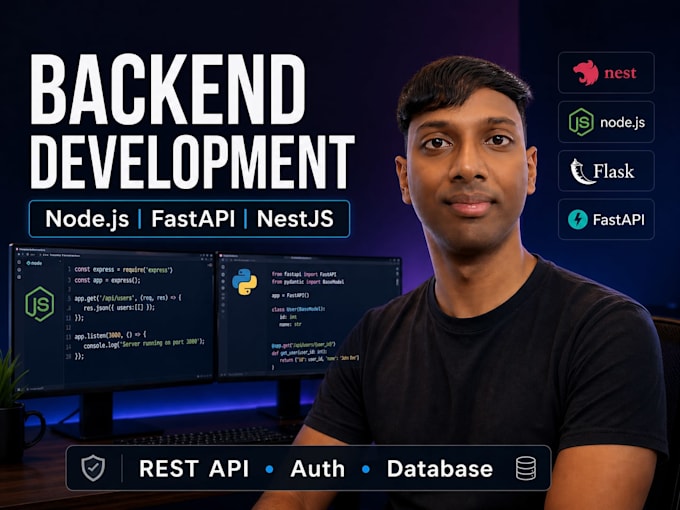 build a rest API backend with nodejs or fastapi and postgresql