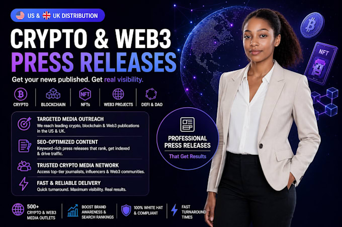 write an seo crypto press release fro blockchain web3 launches nft project