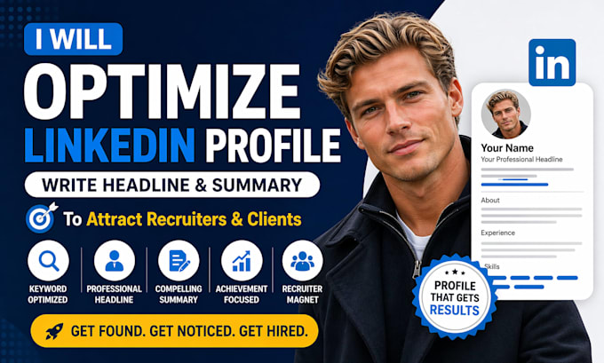 optimize linkedin profile, write headline summary to attract recruiters clients
