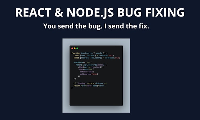 fix bugs in your react or node application