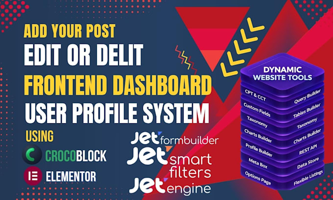 build dynamic crocoblock dashboard using jetengine, elementor and wordpress