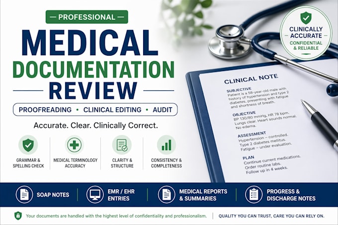 proofread and audit medical documentation