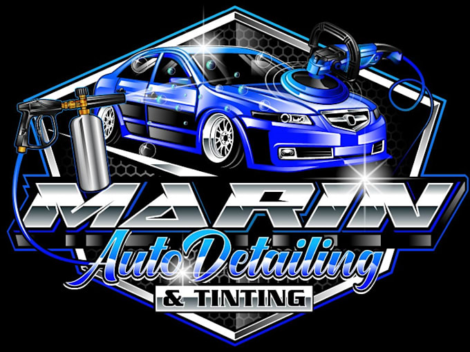 design awesome car detailing logo