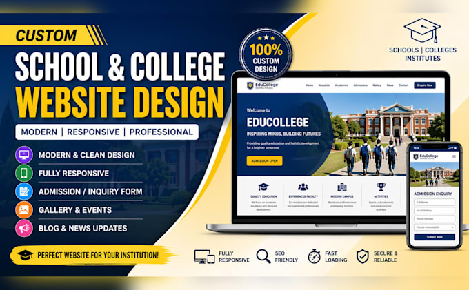 design custom school or college website professional and responsive