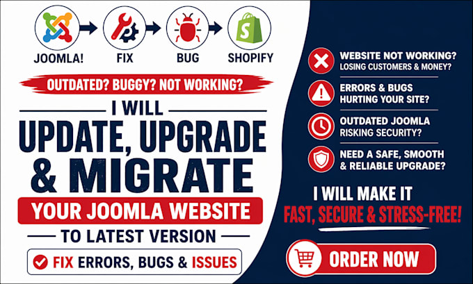 update upgrade migrate joomla website to latest version fix errors bugs issues