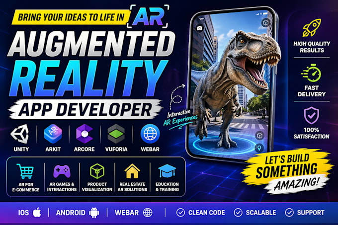 develop augmented reality ar app for ios android webar unity vuforia arkit arcor
