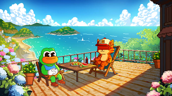 make pixel art scene or background