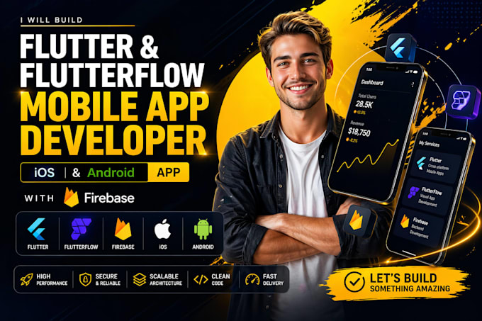 build flutter and flutterflow ios and android app with firebase