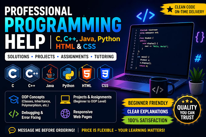 Do c , html , css programming project assignment developer by Talha ...