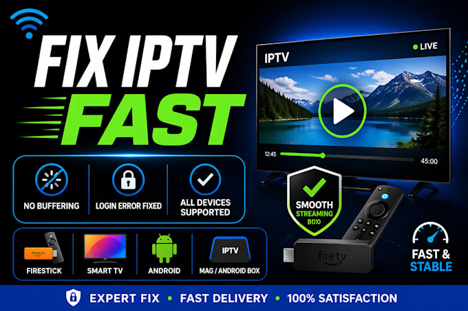 fix iptv buffering, login errors, and setup your app fast