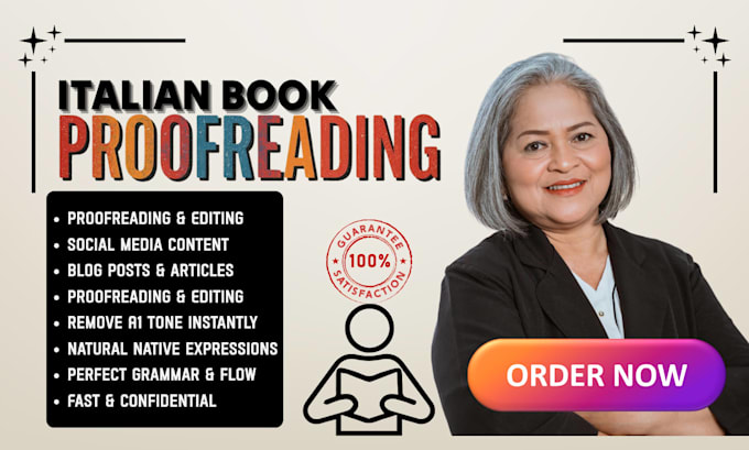 proofread and edit your italian text professionally and manually