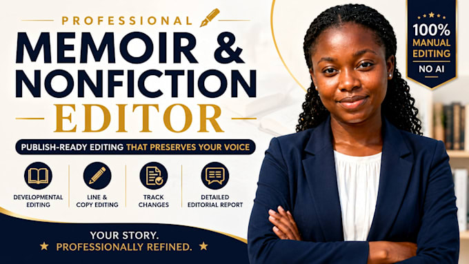 edit, proofread and format your memoir or nonfiction manuscript