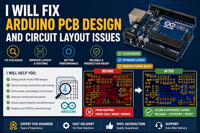 fix pcb errors in arduino based projects and optimize your circuit design