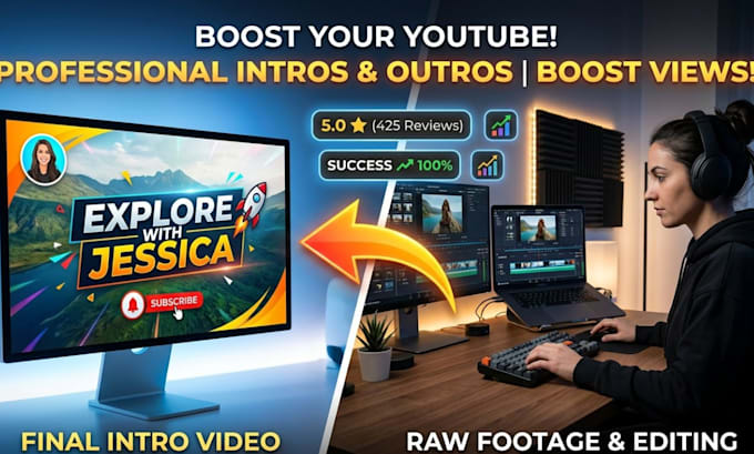 design cinematic intro outro with motion graphics