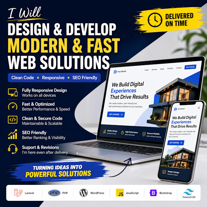 create a professional business website or web application