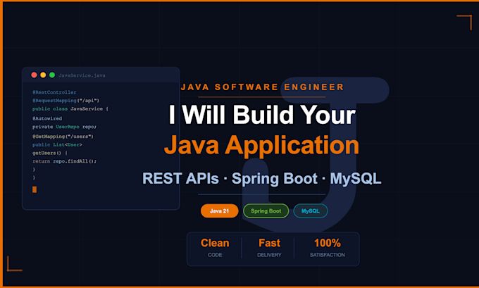 develop a professional java application or backend system