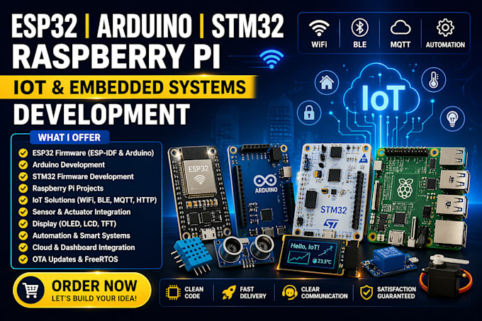 do esp32 esp idf iot firmware arduino stm32 raspberry pi development sensors