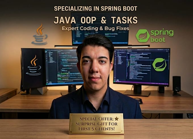 do java programming, oop tasks, and spring boot backend development