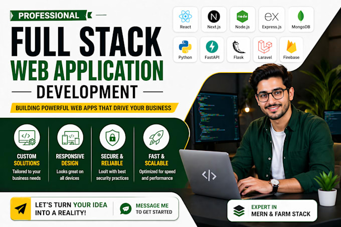 develop full stack web apk using reactjs, nextjs, django, supabase, mern and PHP