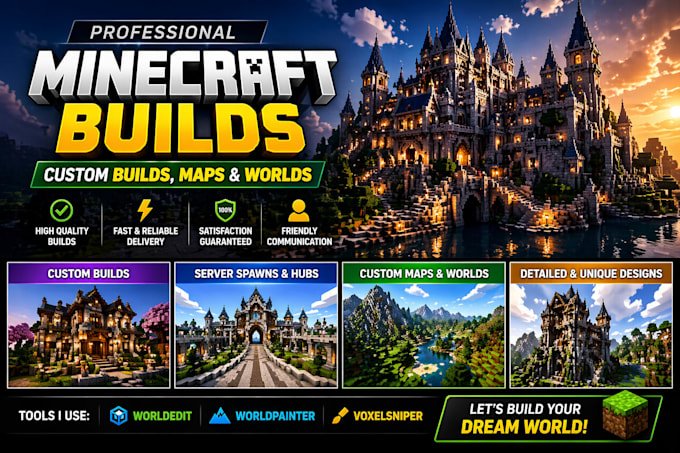 create custom and professional minecraft builds, maps, and worlds