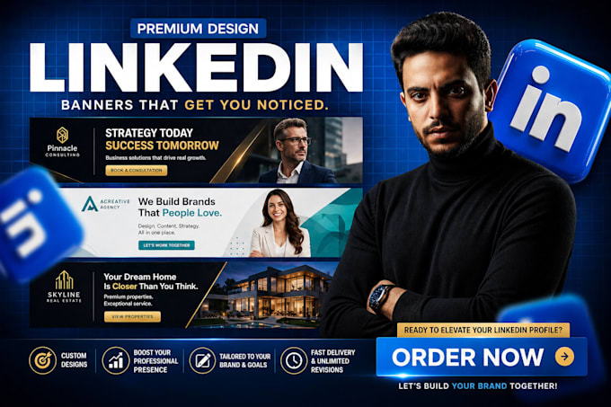 Design premium and professional linkedin banner and profile by ...