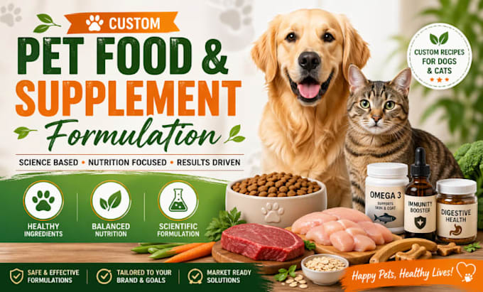 formulate pet dog cat food and supplement product