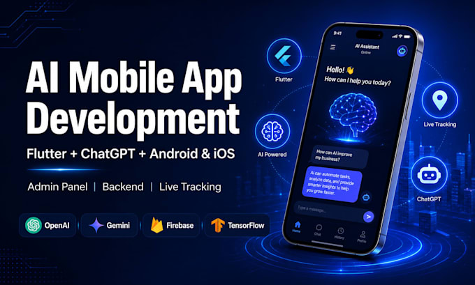 do ai mobile app development, flutter app, ai chatbot development