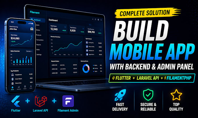 build a flutter mobile app with backend laravel