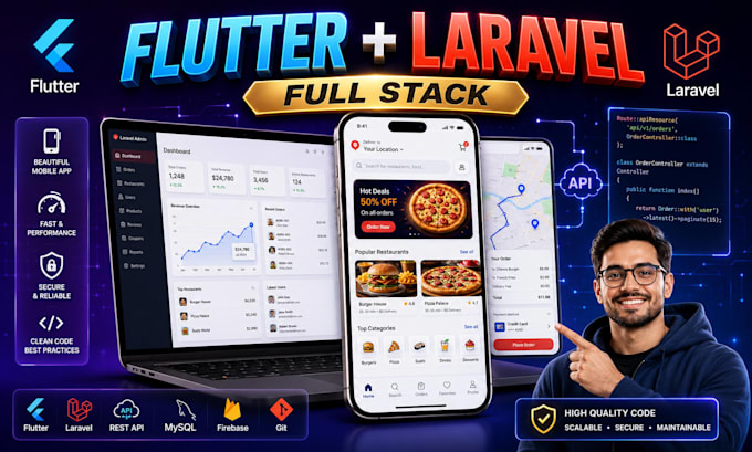 build flutter app with laravel API backend