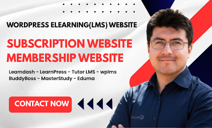 develop wordpress website membership lms website online course elearning website