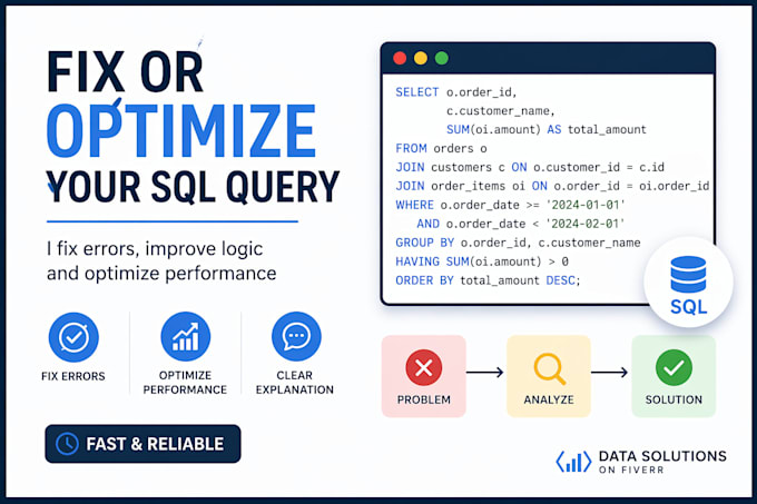 fix or optimize your sql query