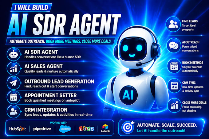 ai sdr agent,ai sales agent outbound lead generation appointment setter CRM dev