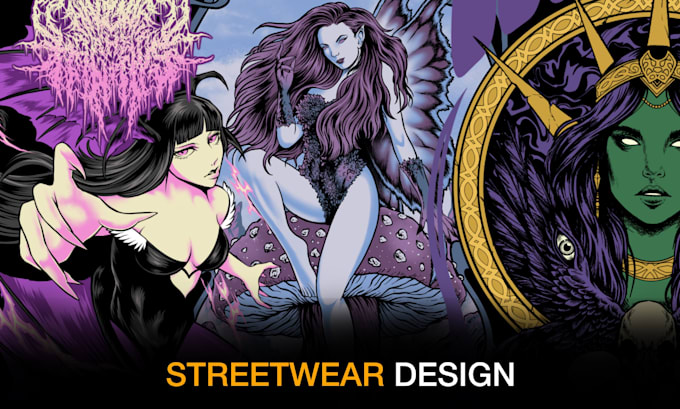 create amazing streetwear design illustration for tshirt