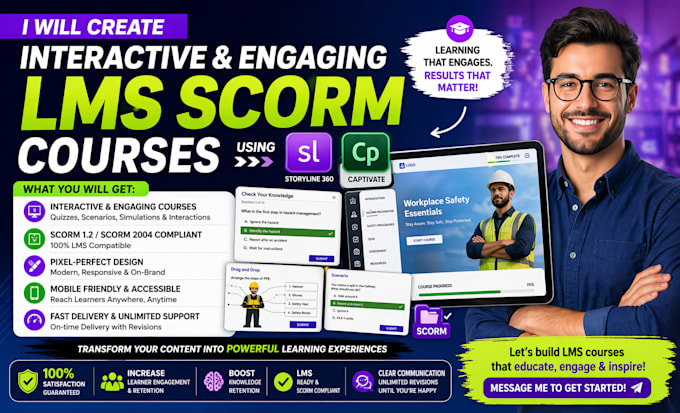 create interactive scorm elearning course using articulate storyline, ispring