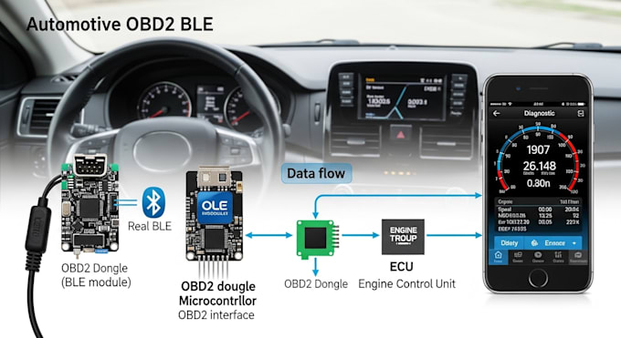 develop automotive obd2 ble system using elm327 can pid dtc app firmware systems