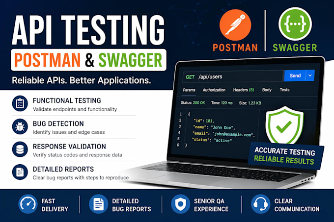test your API using postman and swagger